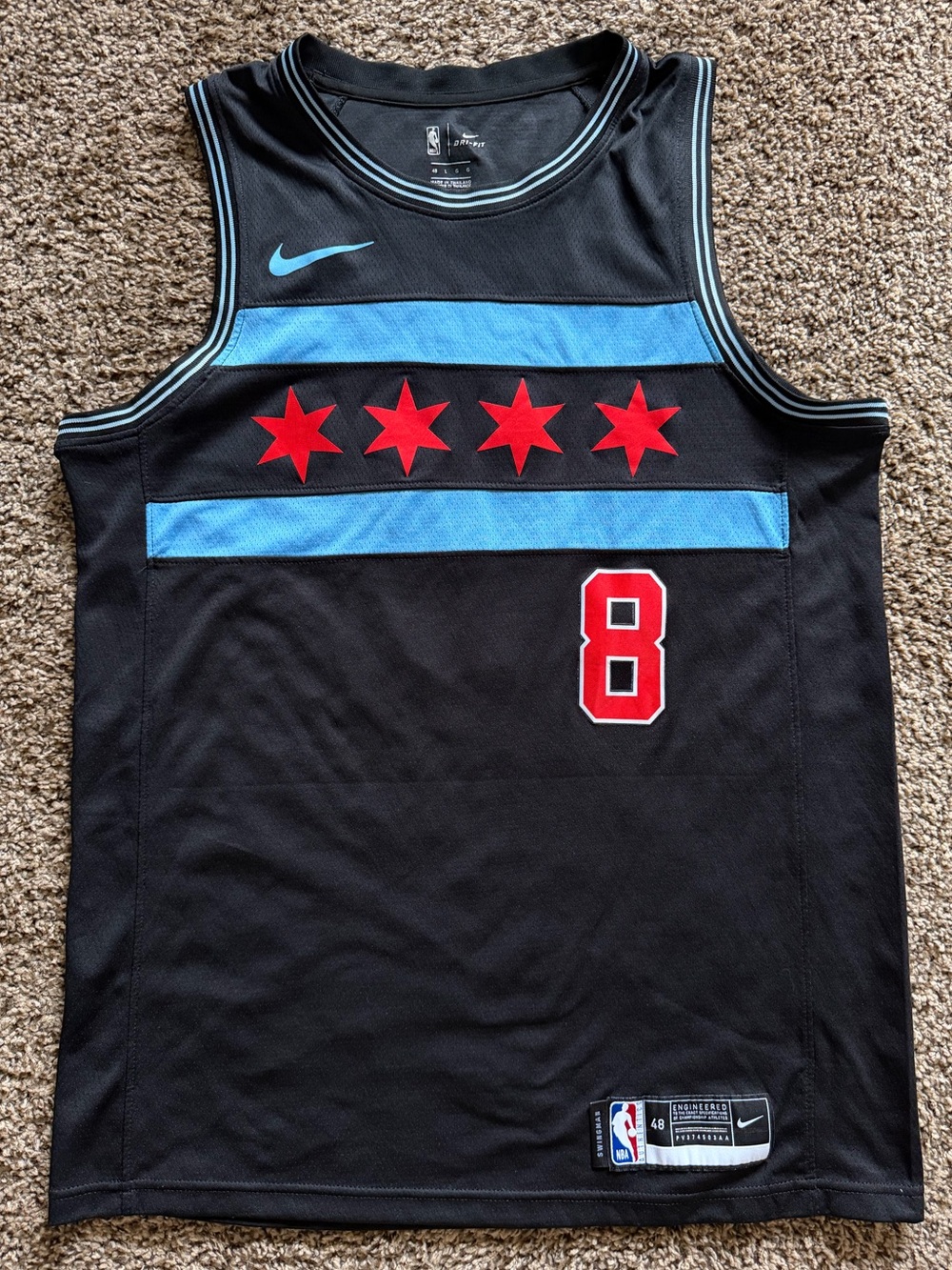 Nike Chicago Bulls Zach Lavine City Edition Swingman Basketball Jersey Men Large